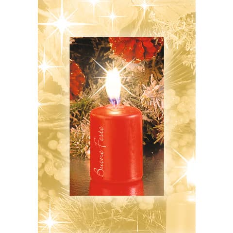 Biglietti augurali Natalizi con oggetti Natale - 12x18 cm - conf. 6 soggetti assortiti Biembi - BBF202D80